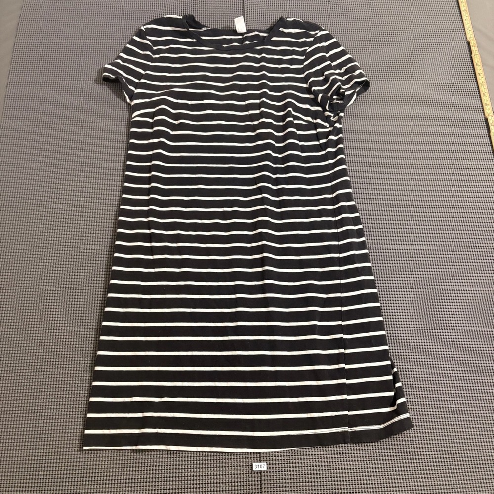 Old Navy Womens Black White Striped Short Sleeve T-Shirt Dress Size L